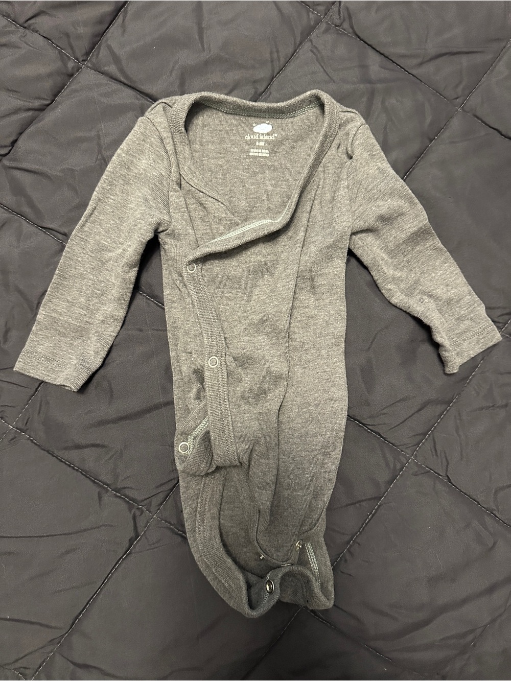 cloud island Charcoal Gray Baby Footed One-Piece with Snaps